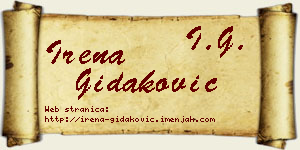 Irena Gidaković vizit kartica
